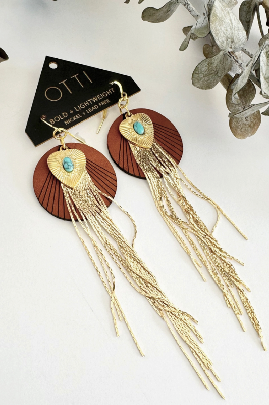 18K Shimmy Shakin' Fringe Earrings: Turq Heart