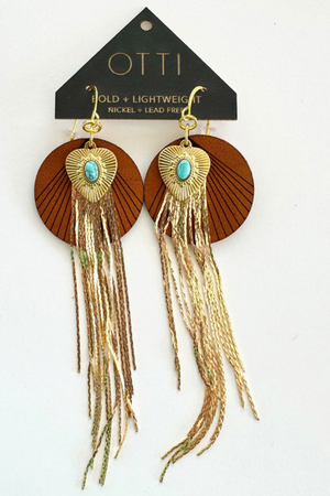 18K Shimmy Shakin' Fringe Earrings: Turq Heart