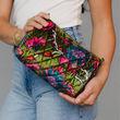 Load image into Gallery viewer, Floral Velvet Travel Pouch
