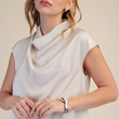 Load image into Gallery viewer, Sansa Satin Top - Cream
