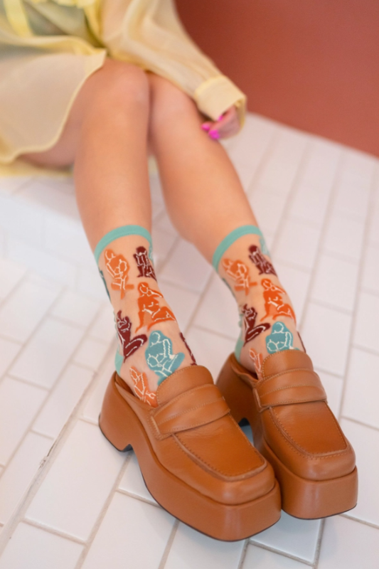 Terracotta Ladies Sheer Socks