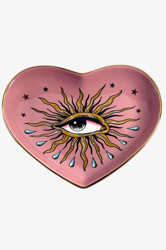 Pop Art Eye Ceramic Heart Dish