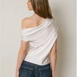 Load image into Gallery viewer, Christina Satin Shoulder Top- Ivory
