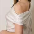 Load image into Gallery viewer, Christina Satin Shoulder Top- Ivory
