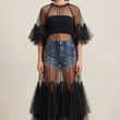 Load image into Gallery viewer, Estelle Tulle Kaftan- Black
