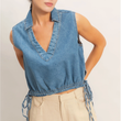 Load image into Gallery viewer, Delta Denim Top- Light Wash
