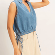 Load image into Gallery viewer, Delta Denim Top- Light Wash
