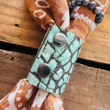 Load image into Gallery viewer, Turquoise Croc Bandana Slide
