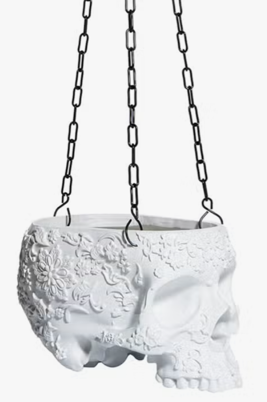 skull hanging planter Hanging Skull Planter – StockandBelle