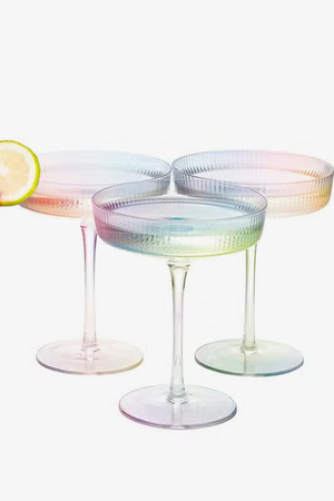 Iridescent Champagne Coupe Glasses - Set of 4