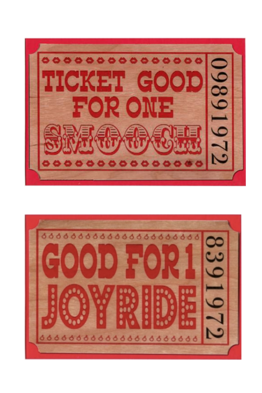 VDay Wooden Ticket