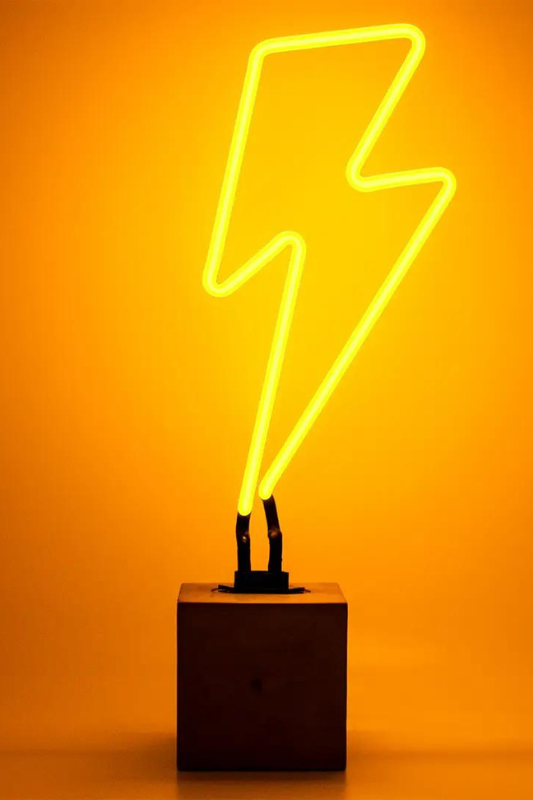 Neon "Lightning Bolt" Sign