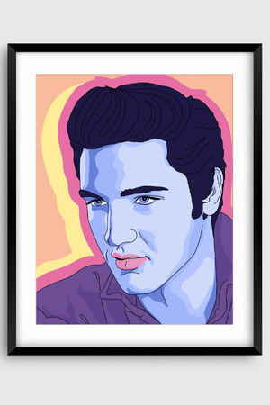 Écharpe infinité Pop Art Elvis | Écharpe en mousseline noire et blanche - France Écharpe infinité Pop Art Elvis | Écharpe en mousseline noire et blanche - France