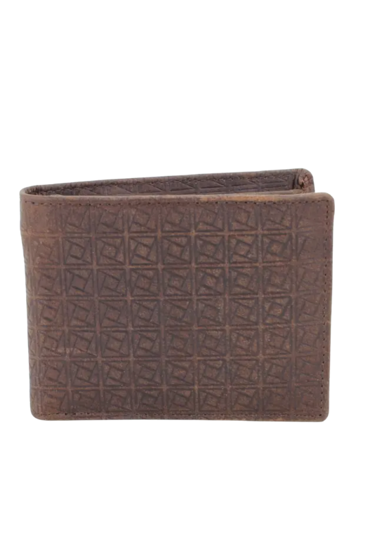 Pinwheel Embossed Leather Wallet