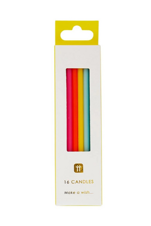 Tall Rainbow Birthday Candles - 16 Pack