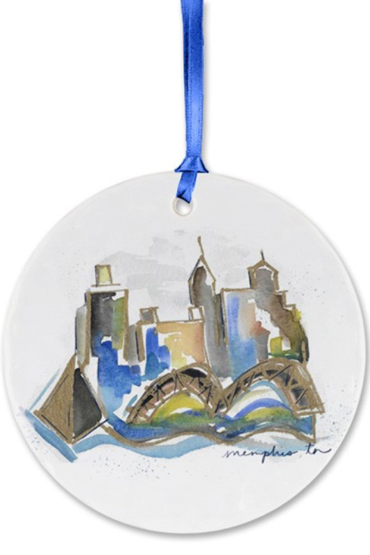 Memphis Watercolor Ornament