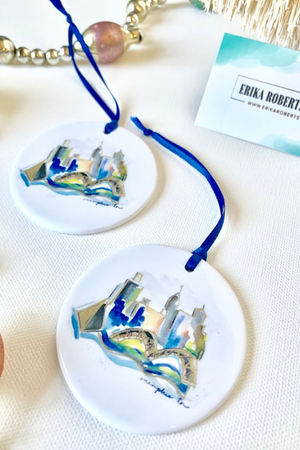 Memphis Watercolor Ornament