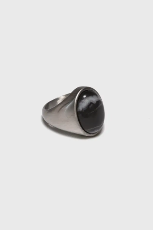 Black/White Jasper Ring
