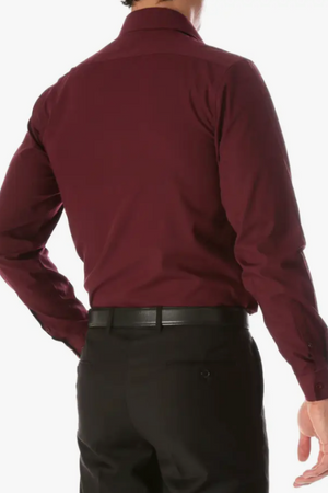 Leo Button Up Shirt - Burgundy