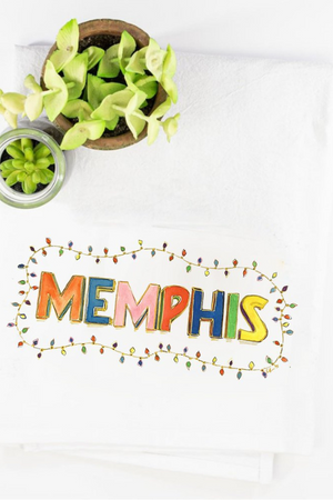 Memphis Lights Tea Towel