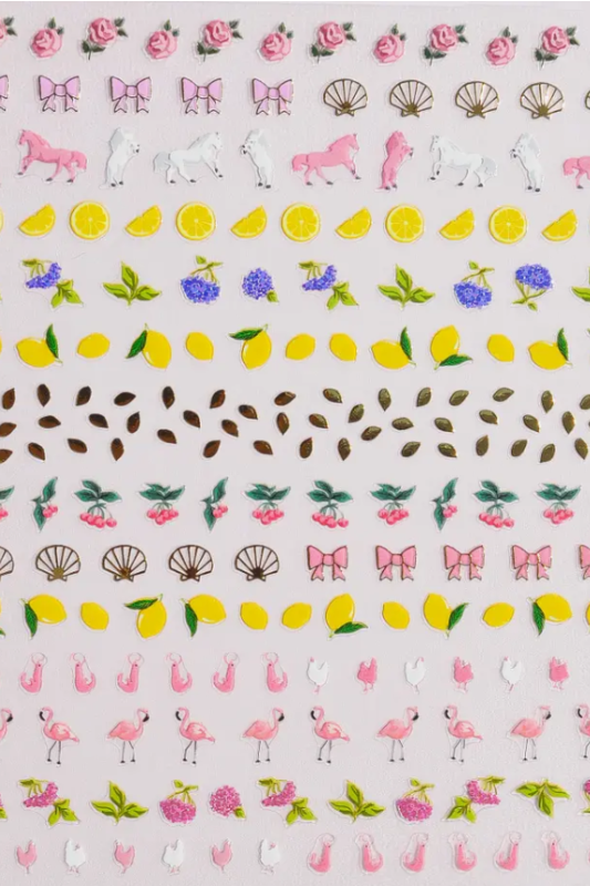 Pink Pony Nail Stickers