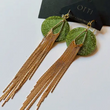 Load image into Gallery viewer, 18K Gold Shimmy Shakin' Fringe Earrings - Olive
