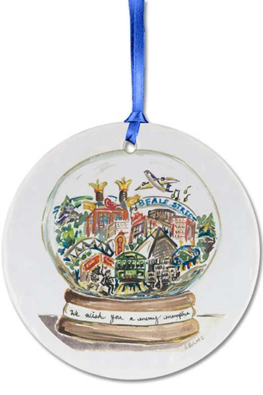 Memphis Snowglobe Ornament